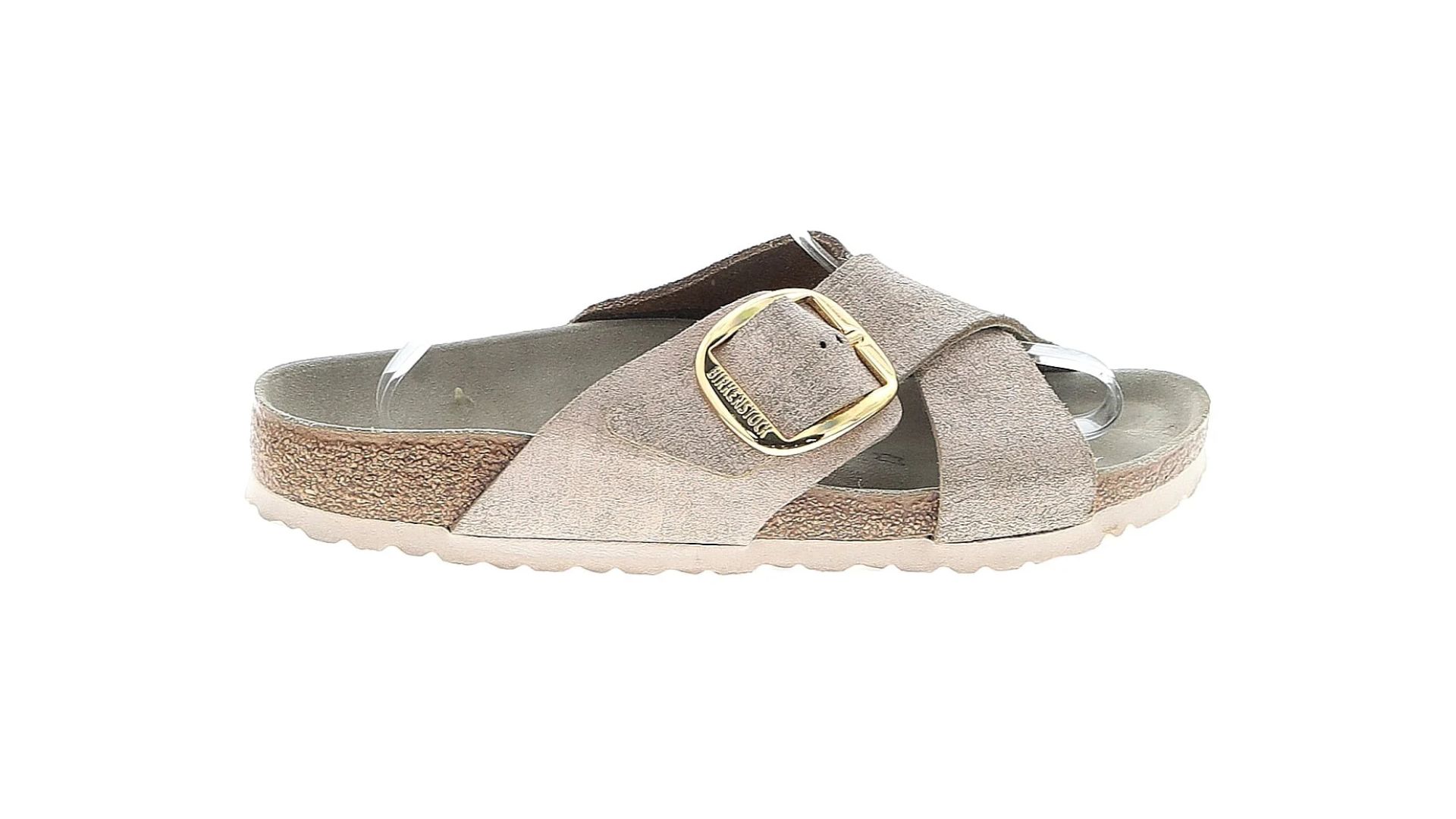 An image of a sandal from Birkenstock displayed against a white background.