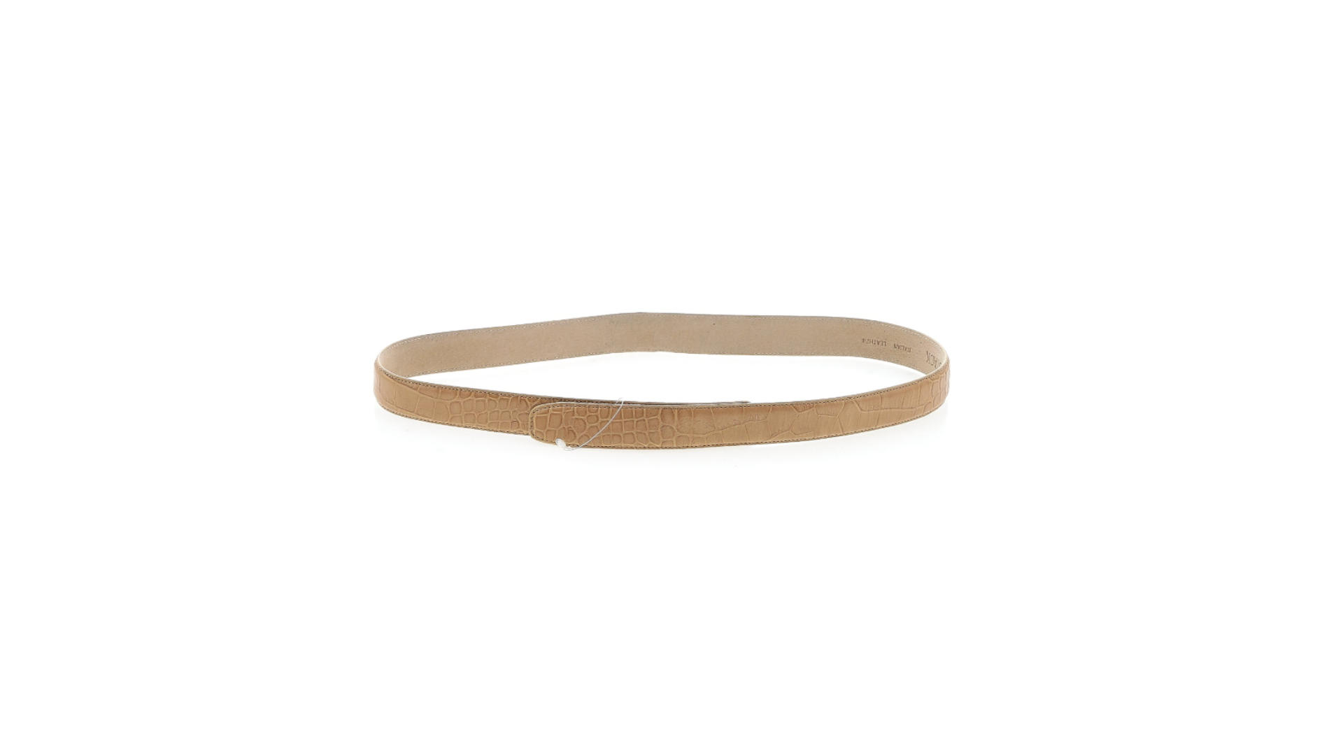 A tan leather belt