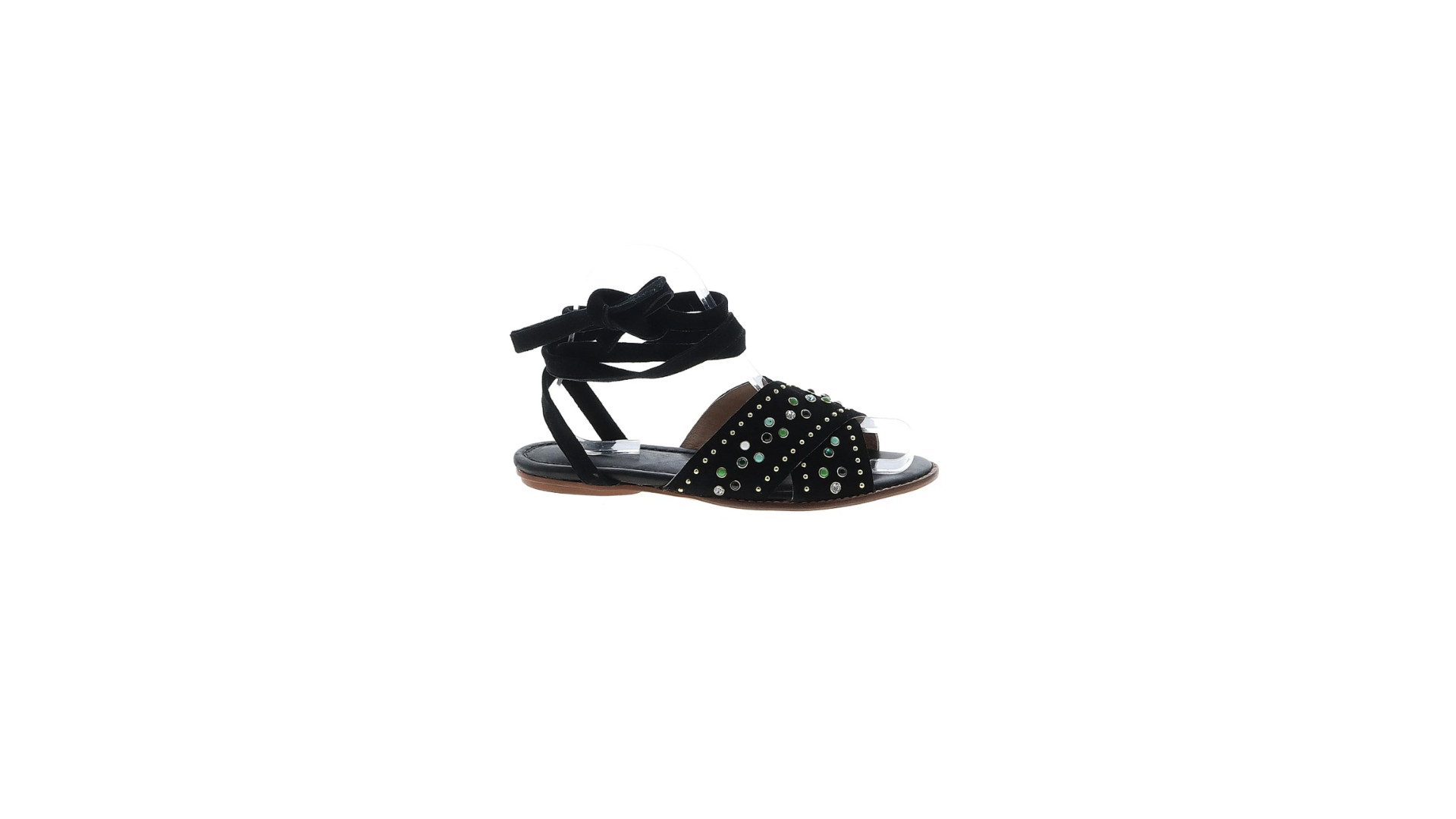 Studded flat sandals.