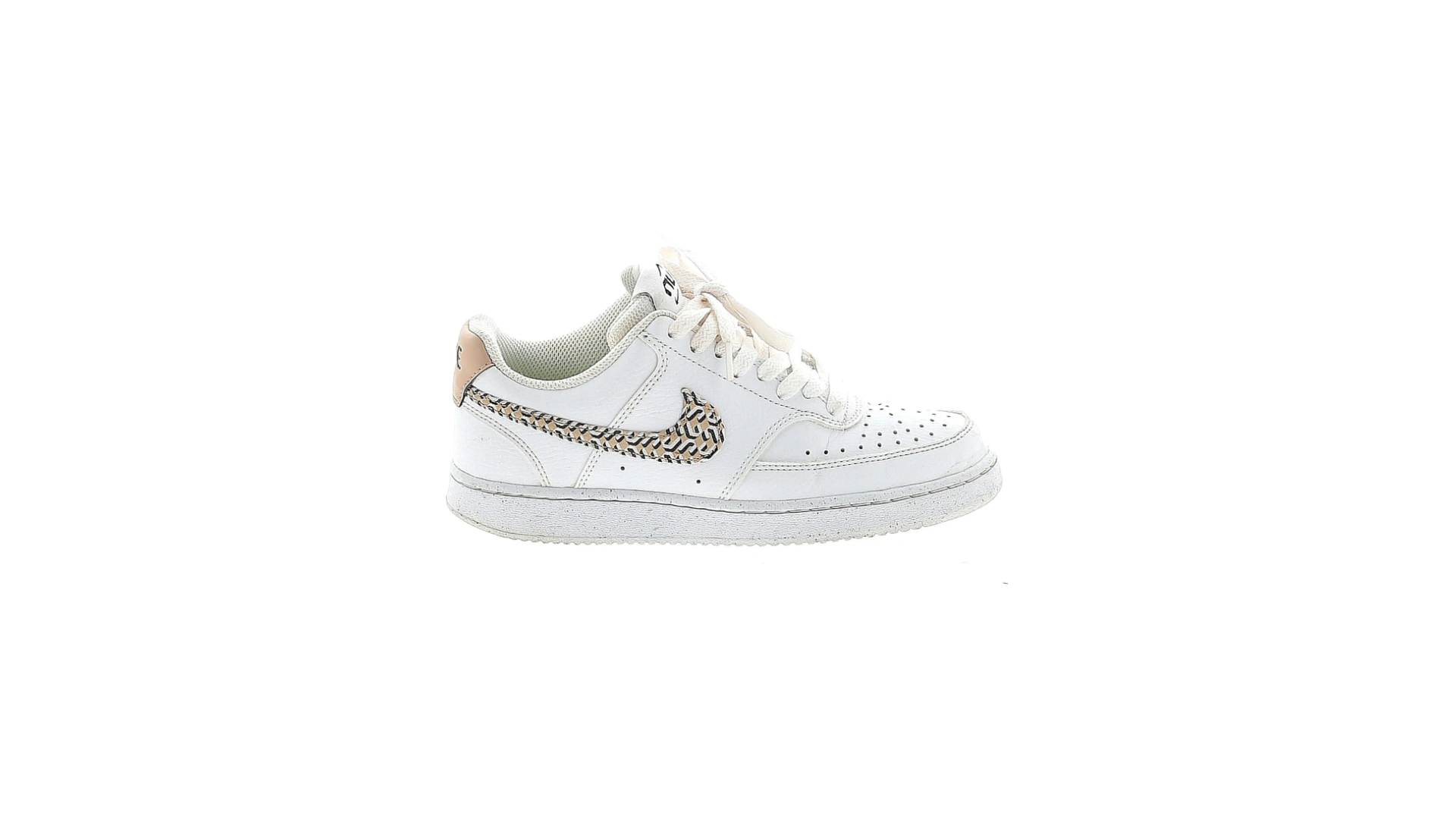 Nike white sneakers with a beige pattern