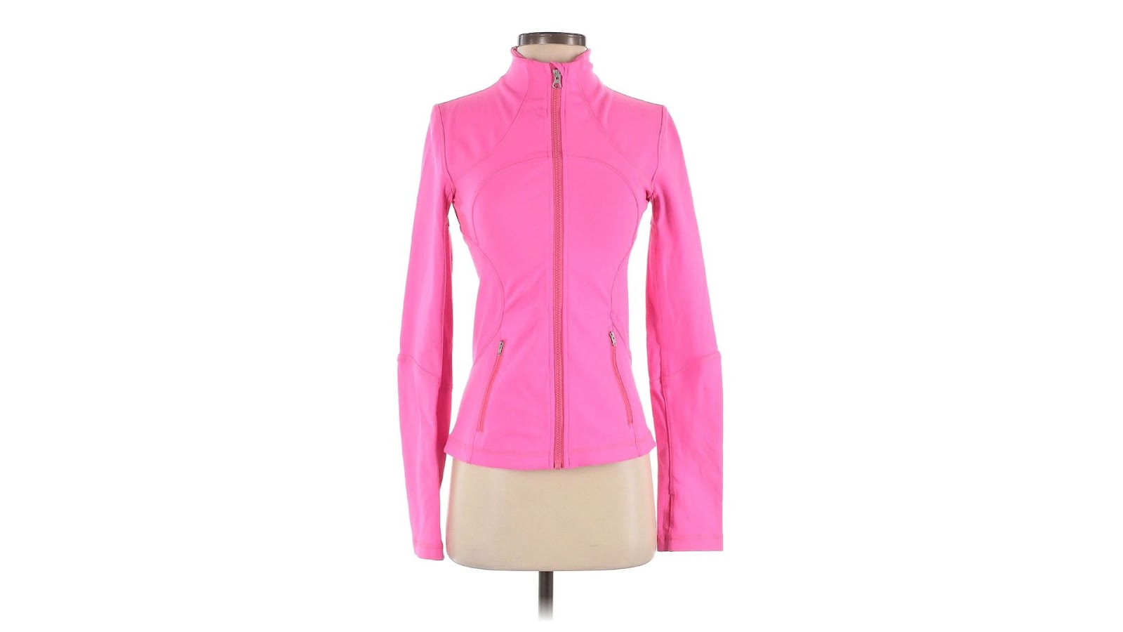 A pink track jacket from Lululemon.