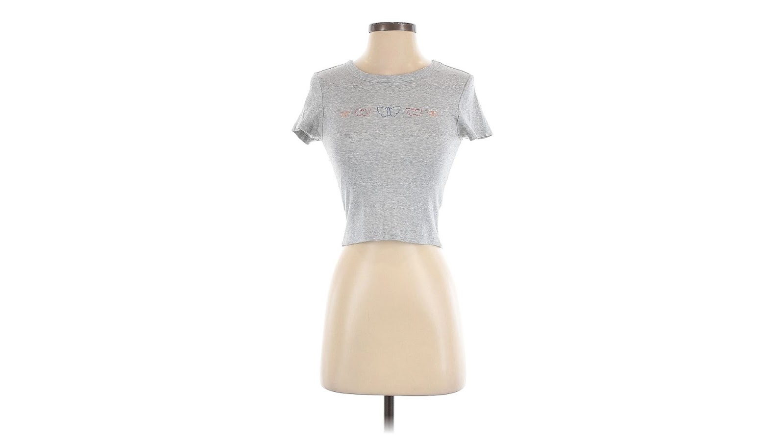 A gray short-sleeved t-shirt from American Eagle.