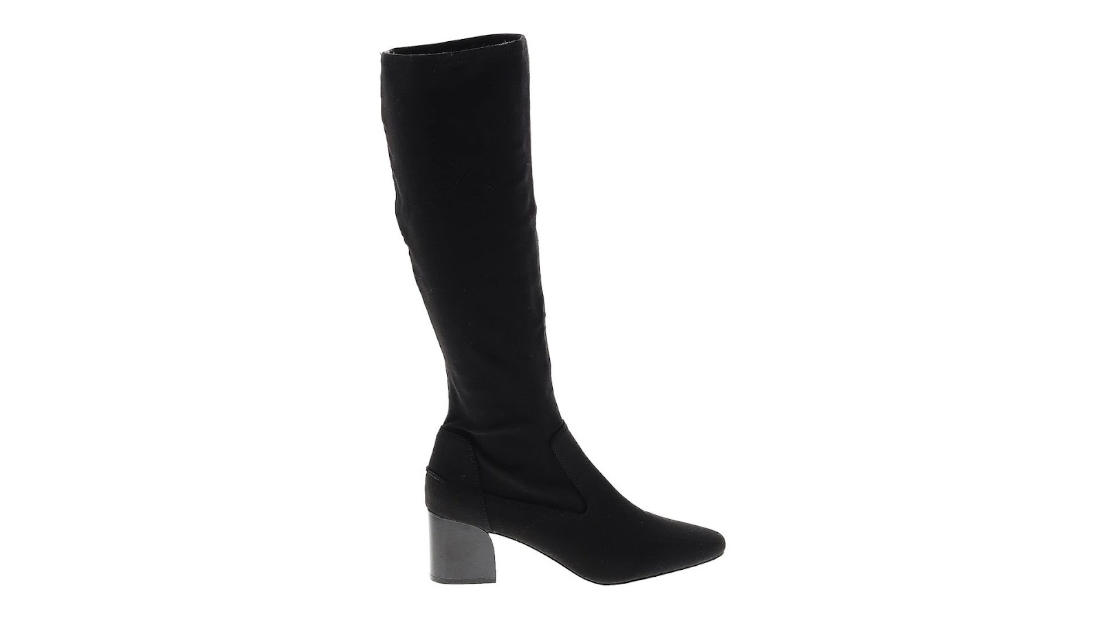 A black Donald J Pliner knee-high boot.