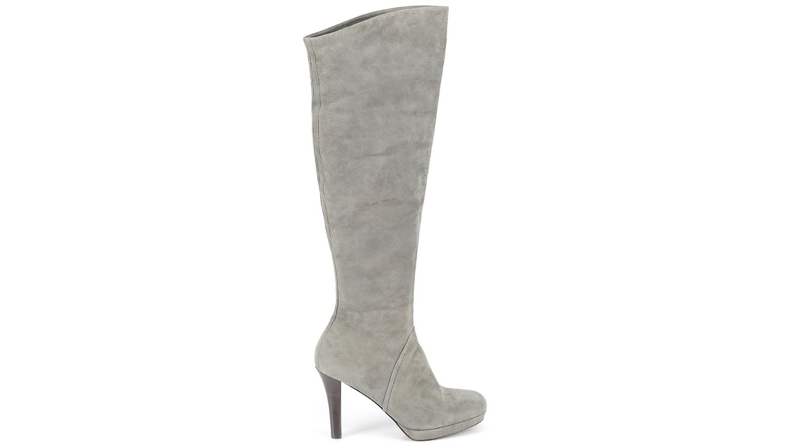 A knee-high boot against a white background.