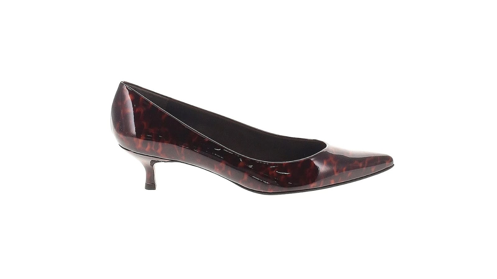 A brown kitten heel.