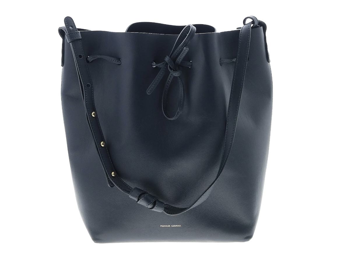 Mansur Gavriel Blue Leather Bucket Bag