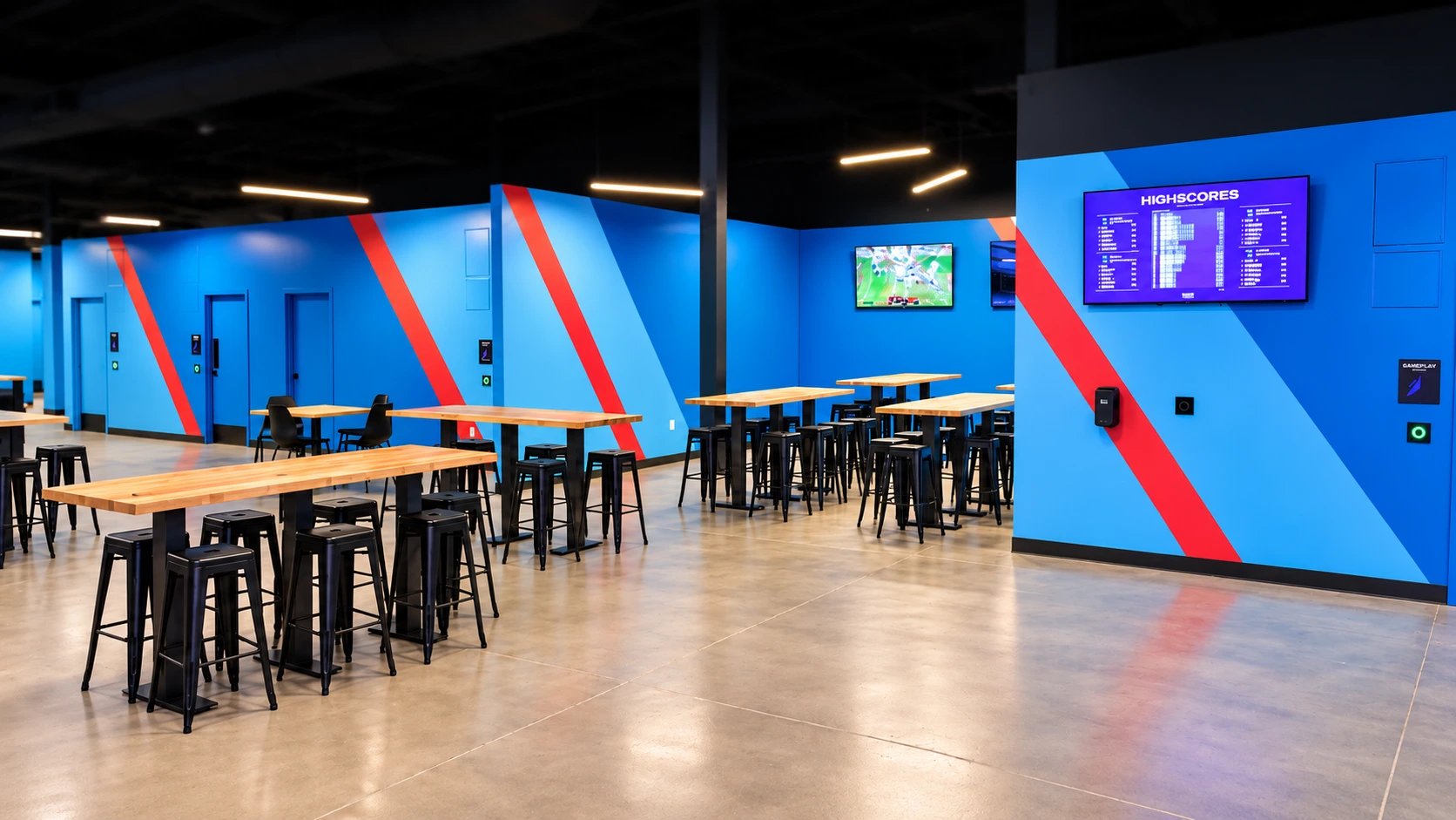 Guests enjoying a BRKTHROUGH challenge room; sample event-space imagery