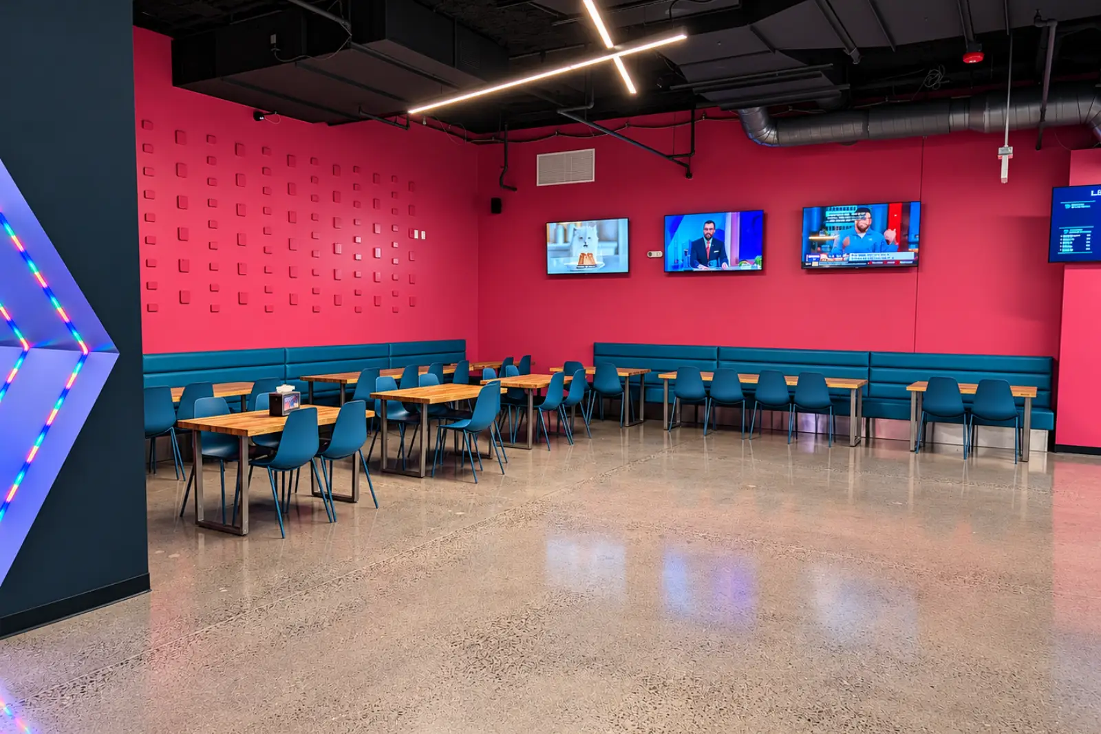 Guests enjoying a BRKTHROUGH challenge room; sample event-space imagery