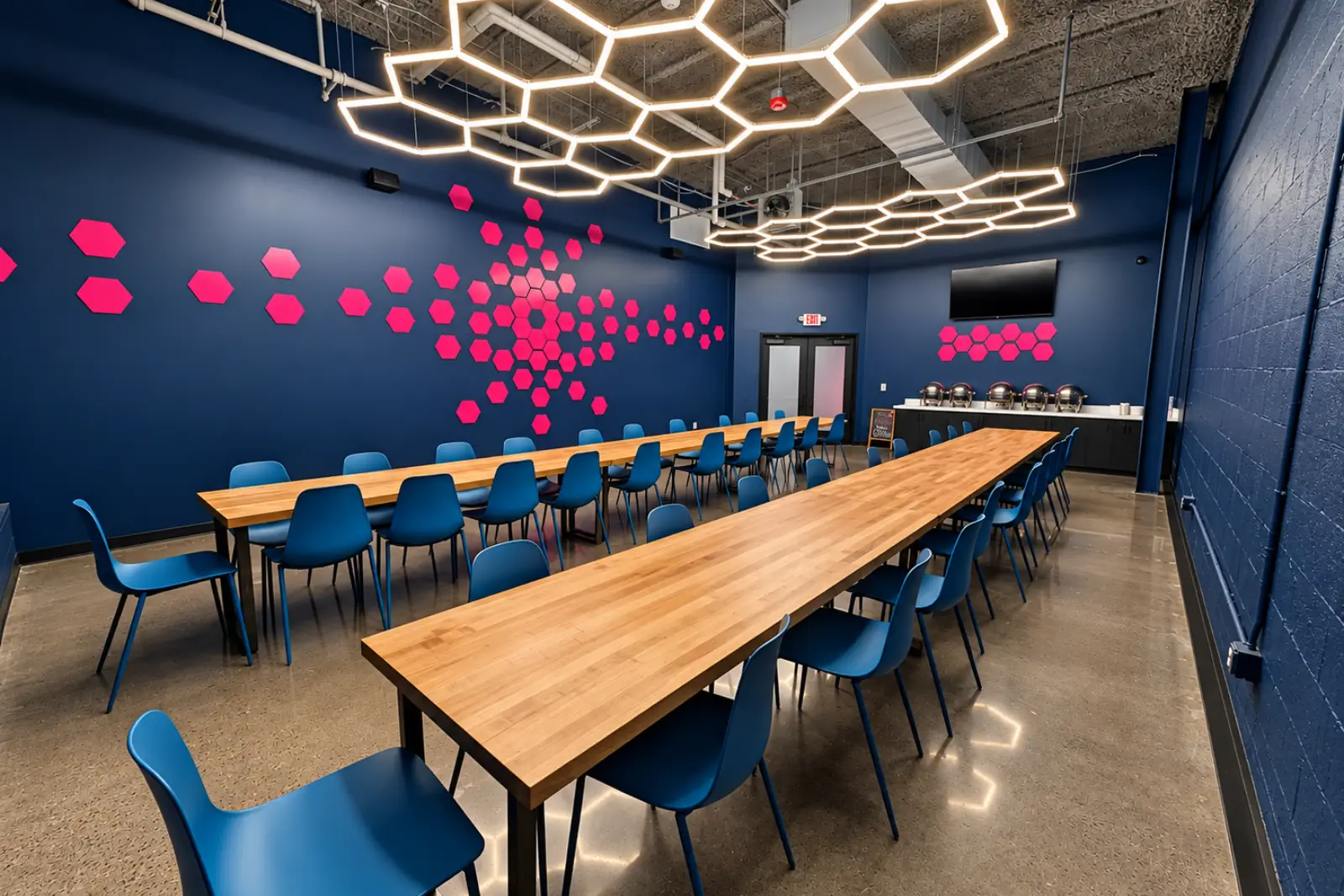 Guests enjoying a BRKTHROUGH challenge room; sample event-space imagery