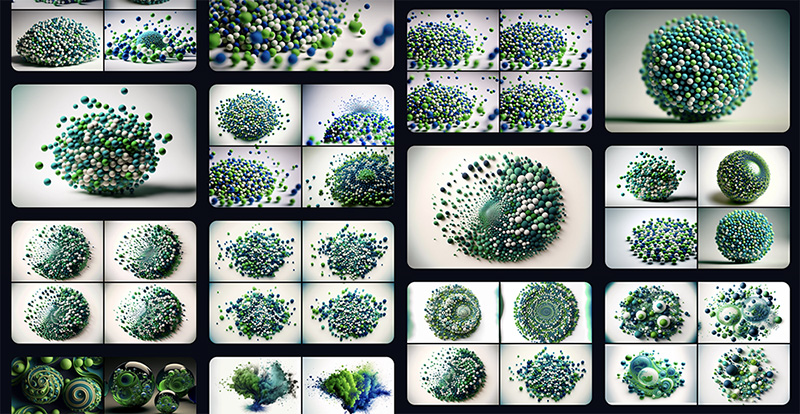 Scientific images created using AI image generator Midjourney