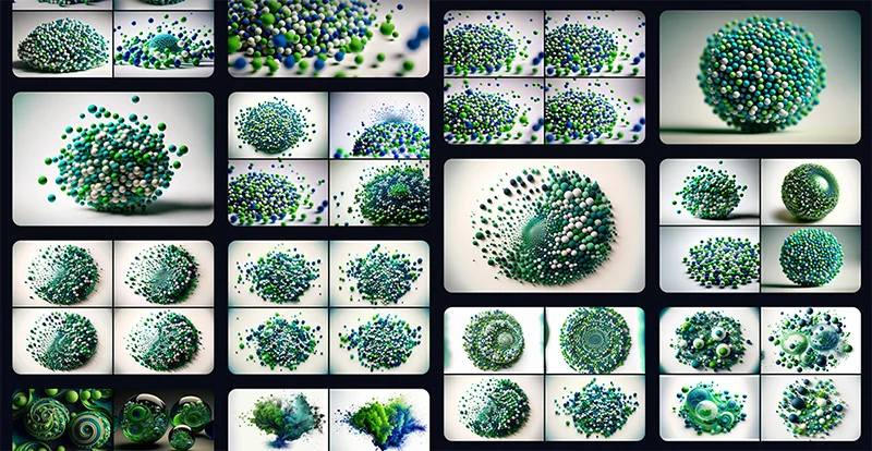 Scientific images created using AI image generator Midjourney