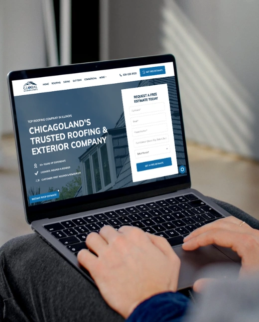 Roofer website design.