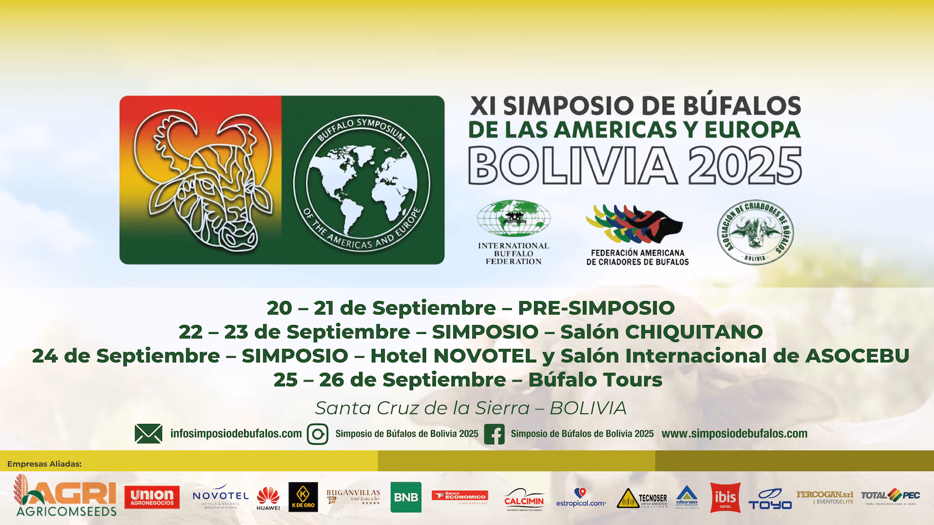 Banner XI Simposio de Búfalos de las Americas y Europa BOLIVIA 2025