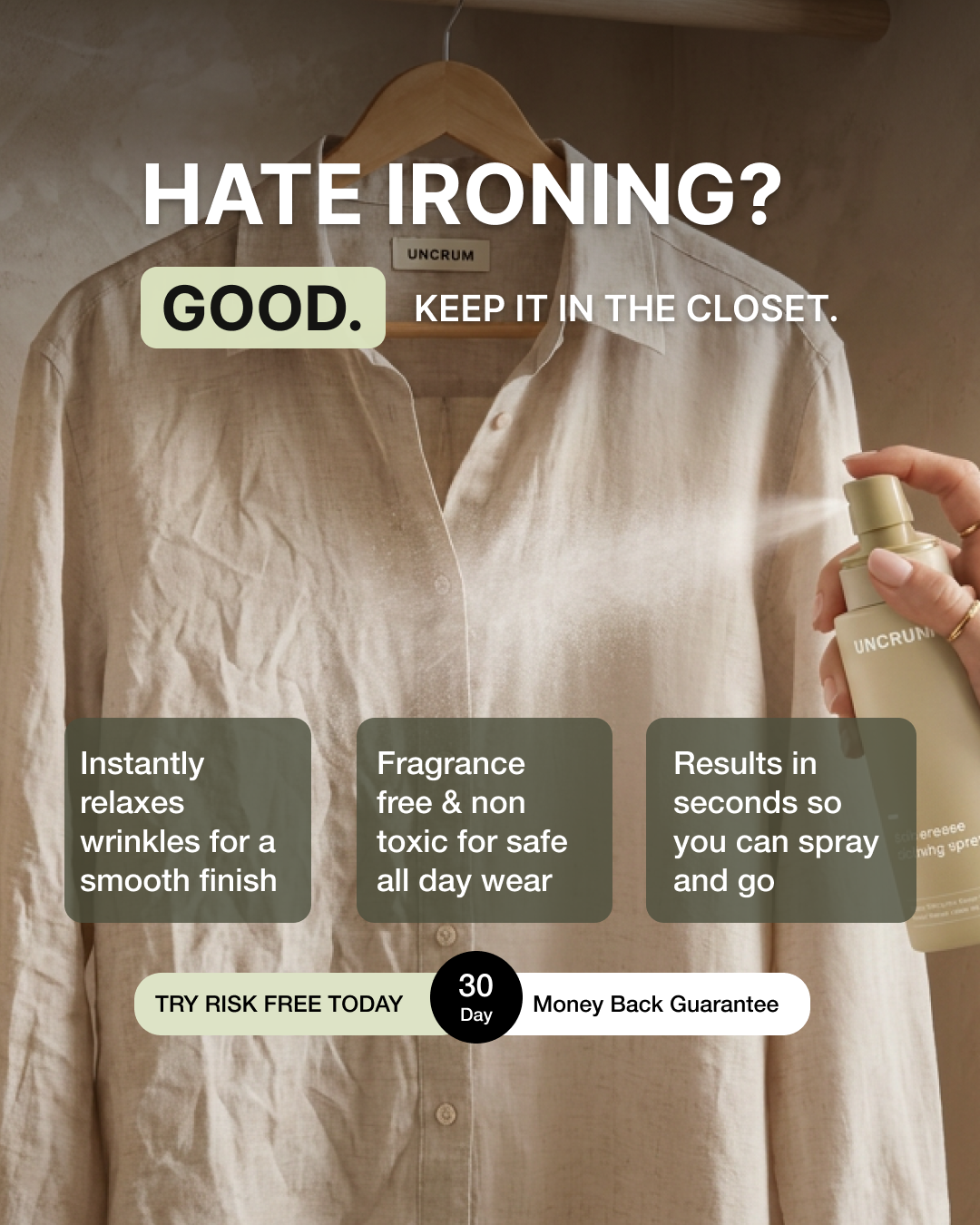 Hate ironing? Good.