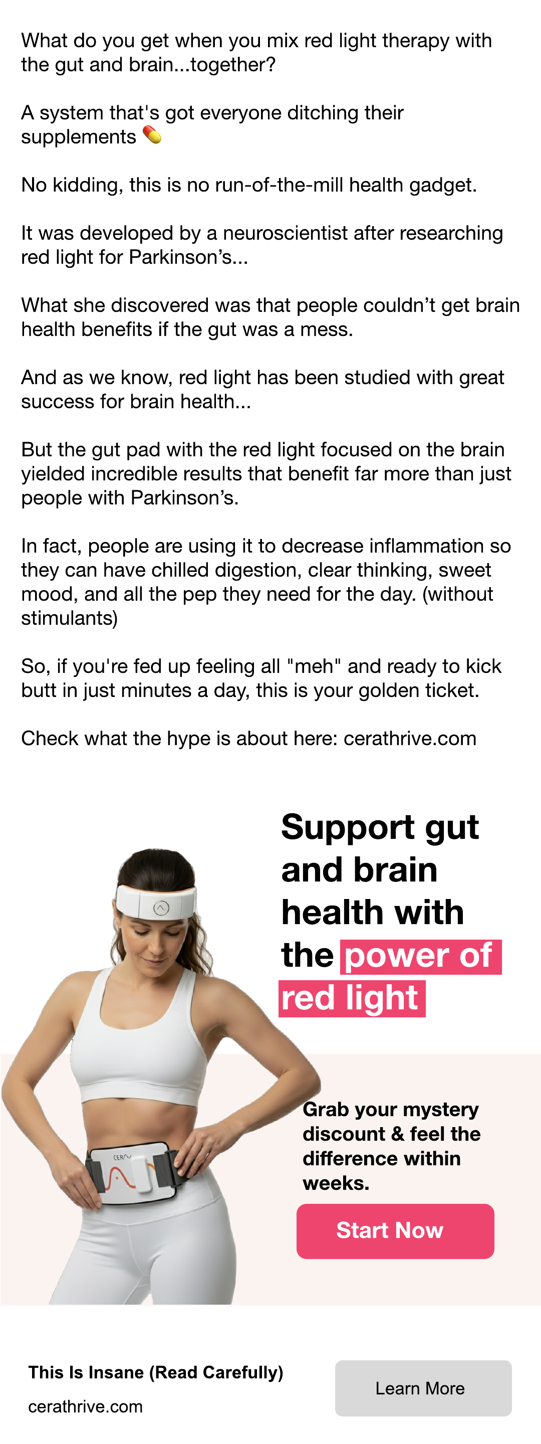 CeraThrive Support Gut and Brain Health ad