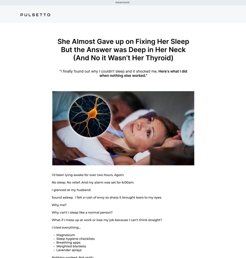 Pulsetto Story advertorial