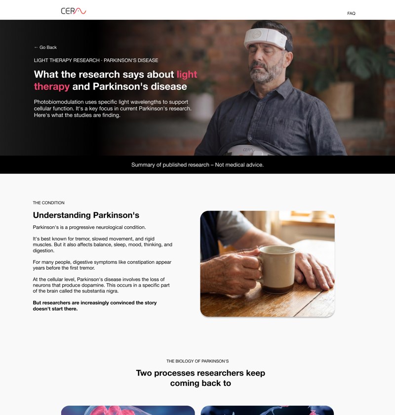 CeraThrive Parkinson’s research page