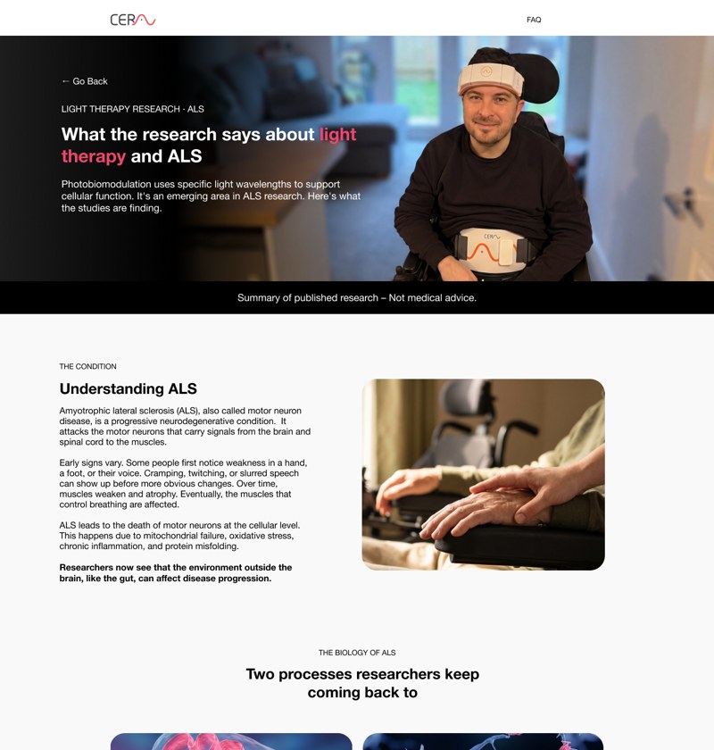 CeraThrive ALS research page