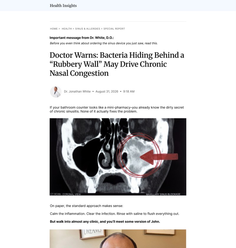 NasalFresh MD Exposé advertorial
