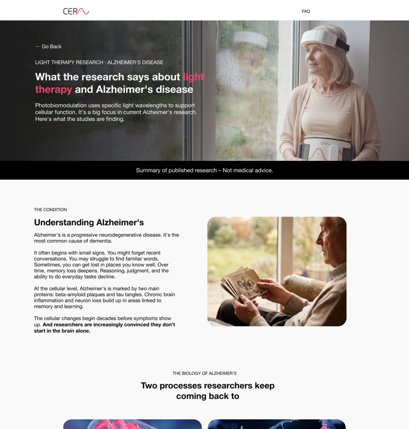 CeraThrive Alzheimer’s research page