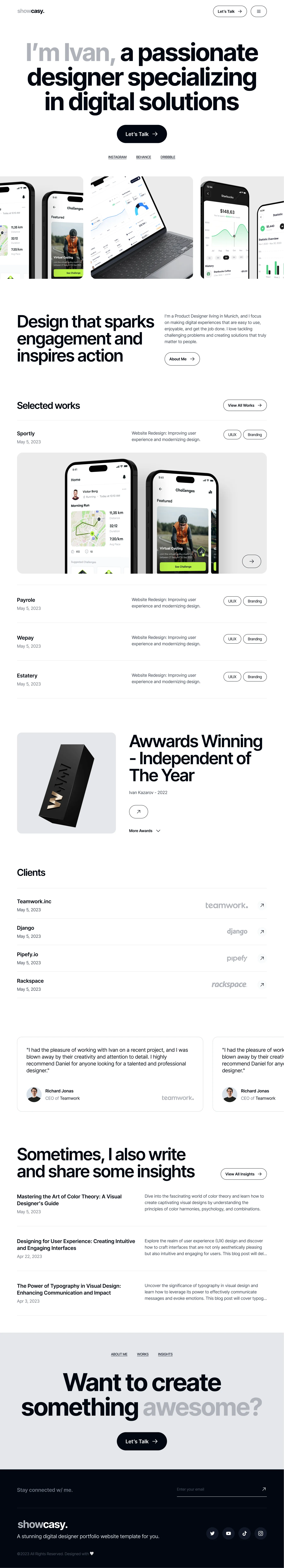 Showcasy - Homepage V2