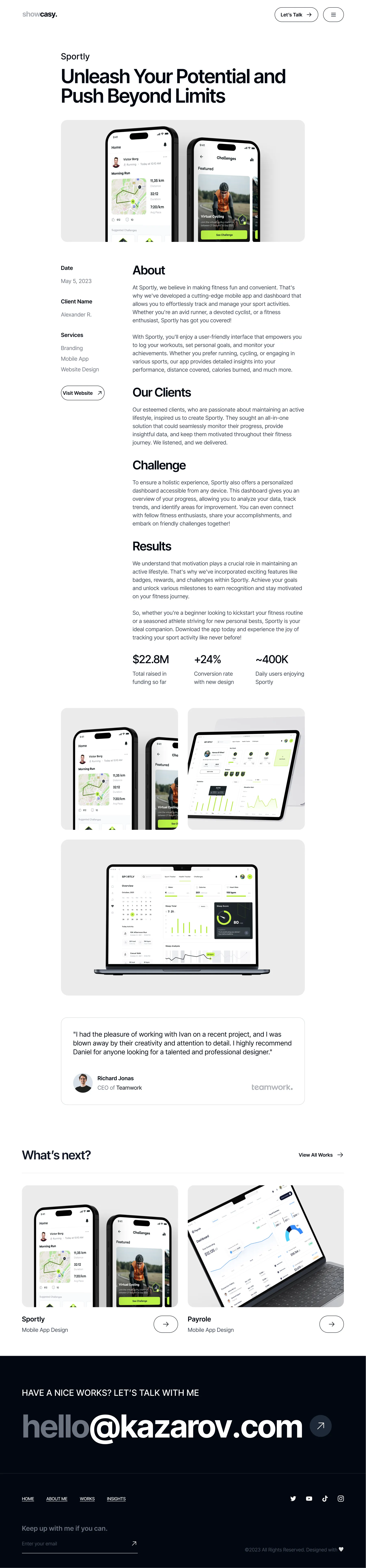 Showcasy - Work Details