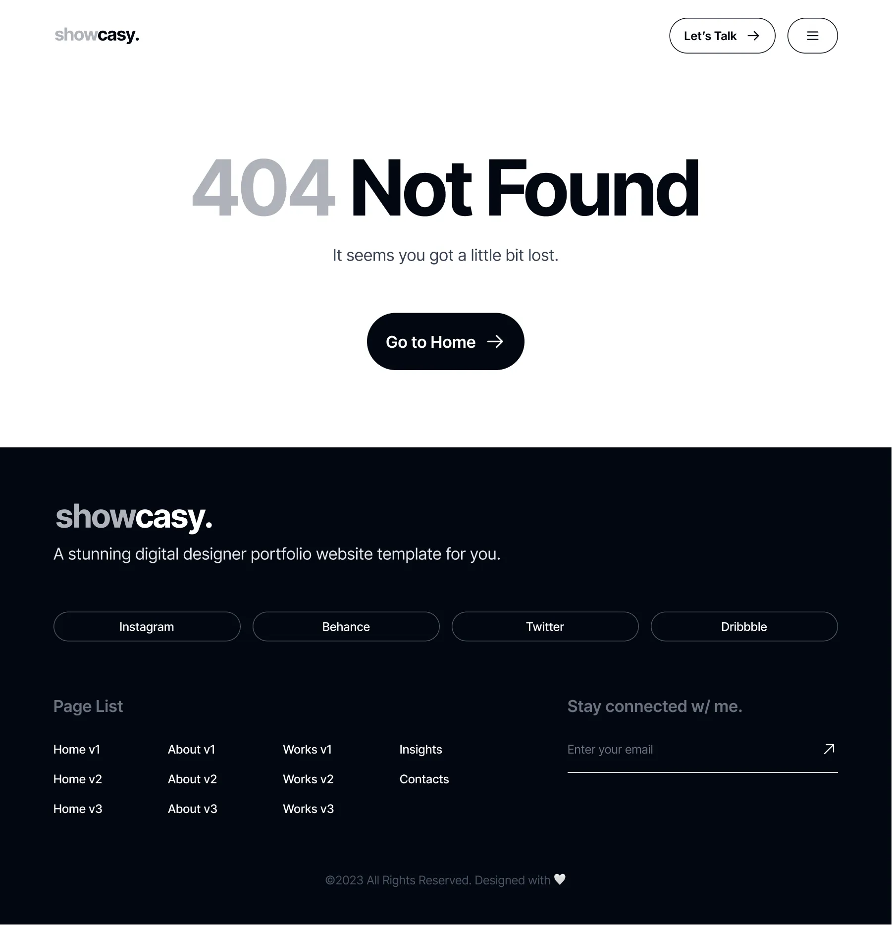 Showcasy - 404 Not Found