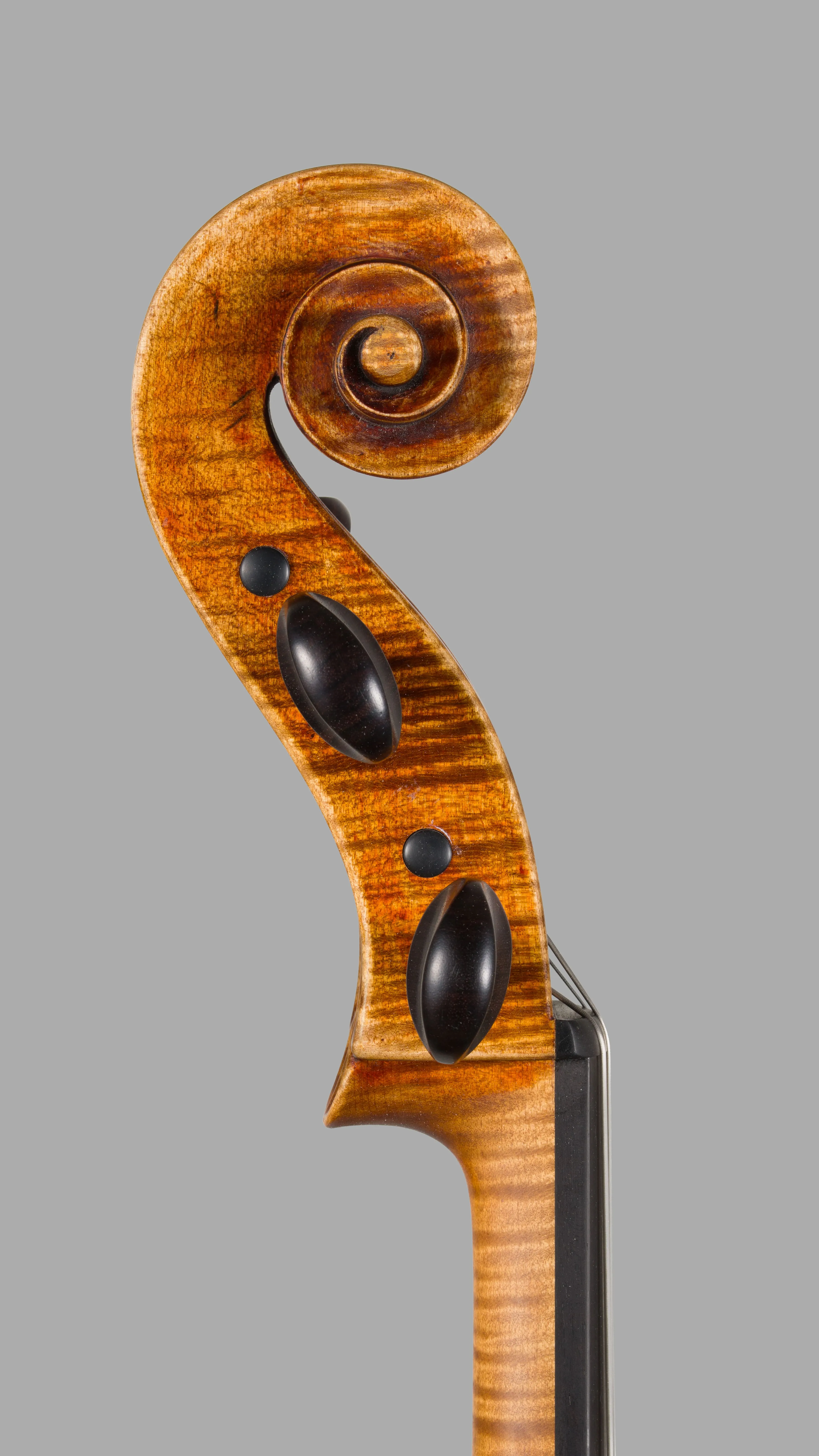 Violoncello Markevitch, Ansicht Schnecke von der Bassseite