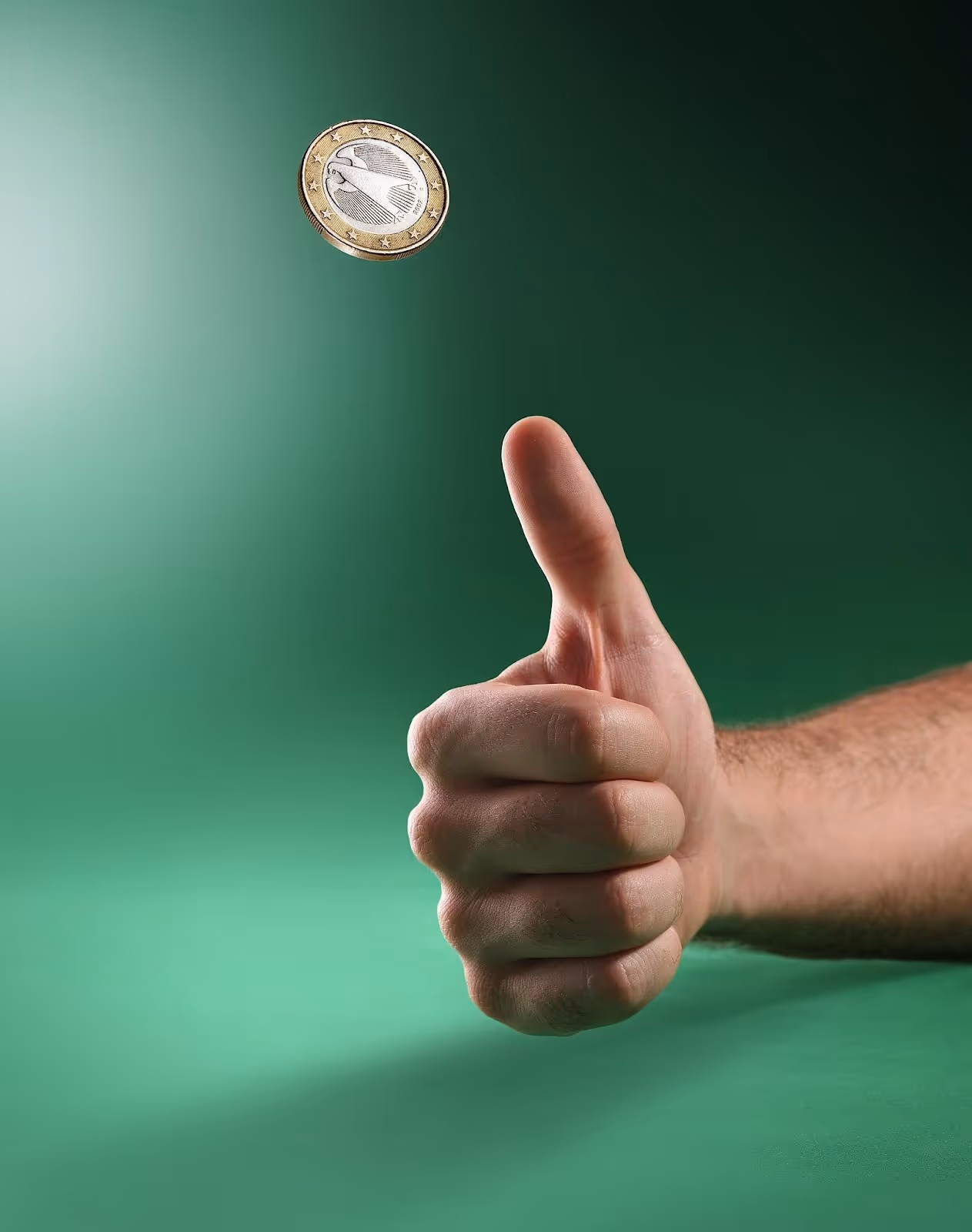 Coin being flipped