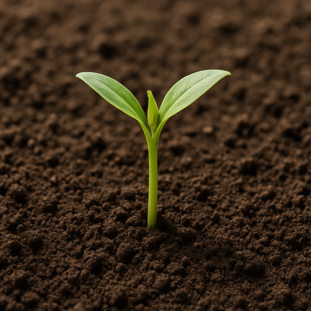 Image of a plant sprouting from dirt
