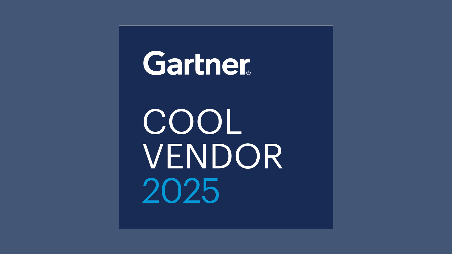 Graphic showing the Gartner Cool Vendor 2025 badge on the left and the Grepr logo on the right, displayed on a blue background.