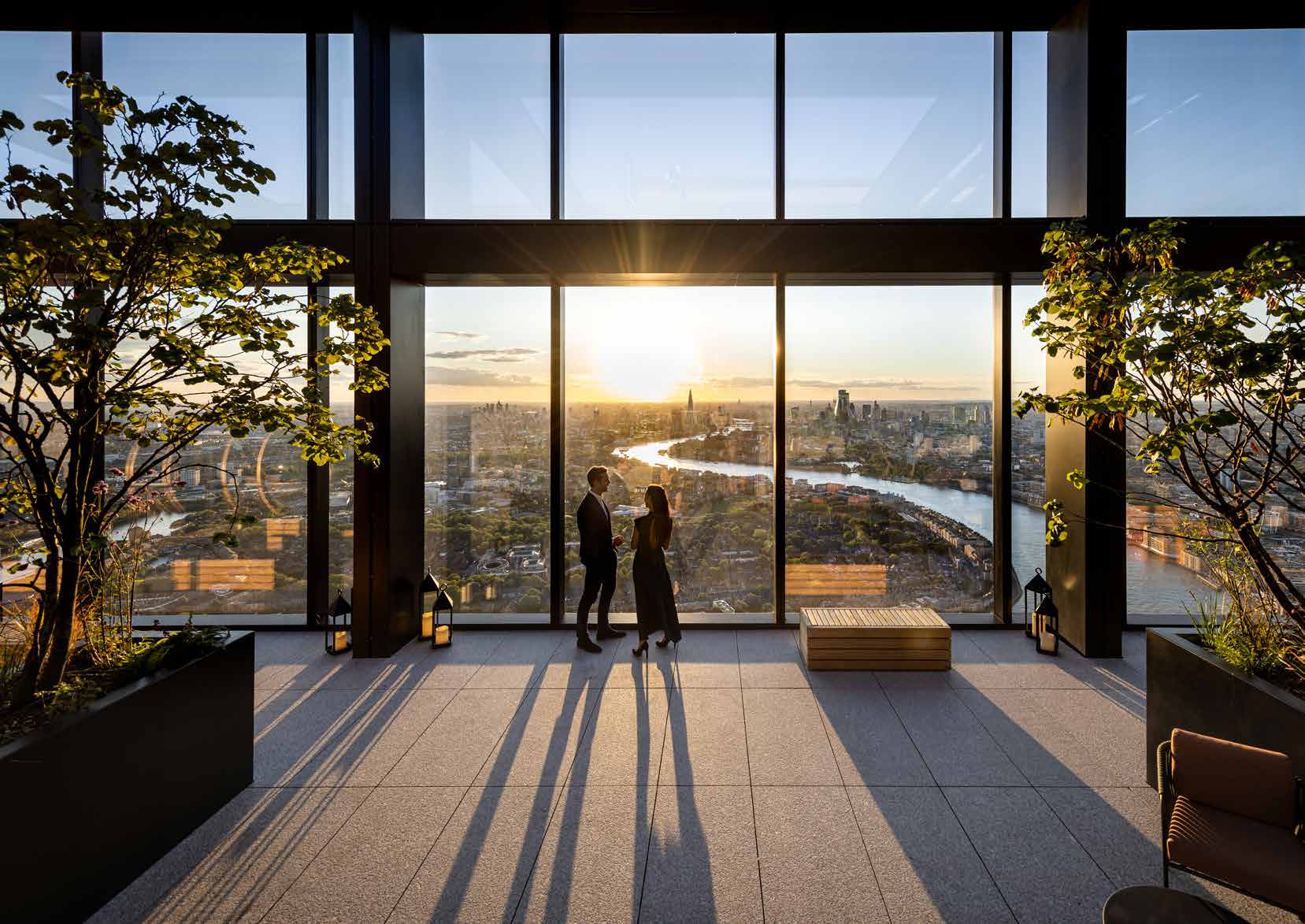 Sunset from the shared residents’ Level 75 sky terrace