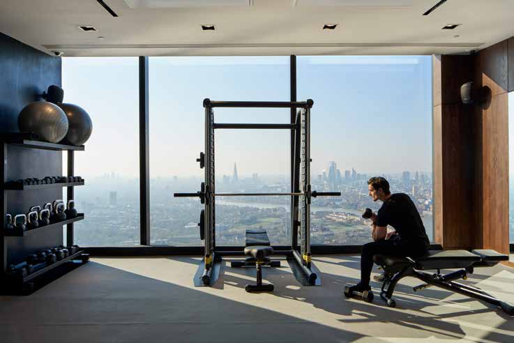 Residents’ gym overlooking London