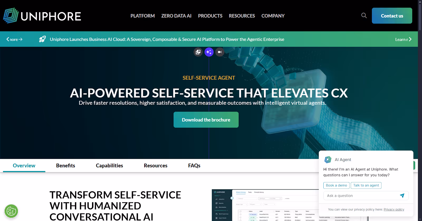 Uniphore Self-Service Agent
