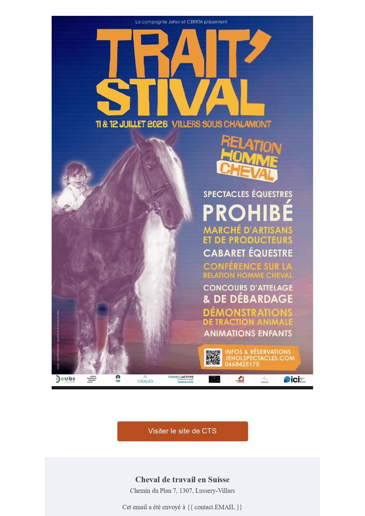 Newsletter Cheval Travail Suisse