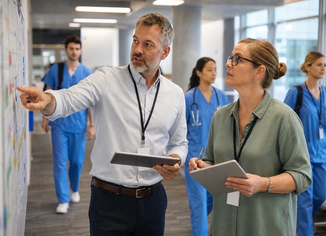 Clinical education staff coordinating student rotations