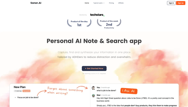 saner ai productivity assistant