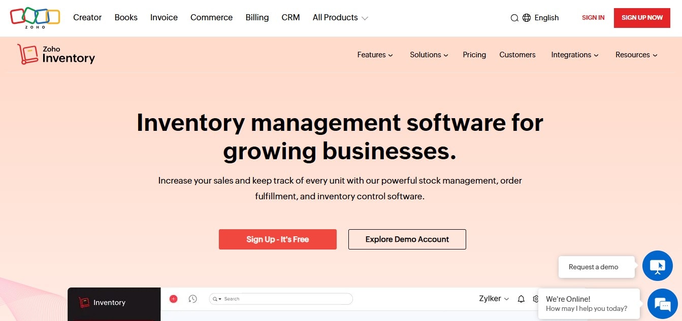 inventory specialist zoho