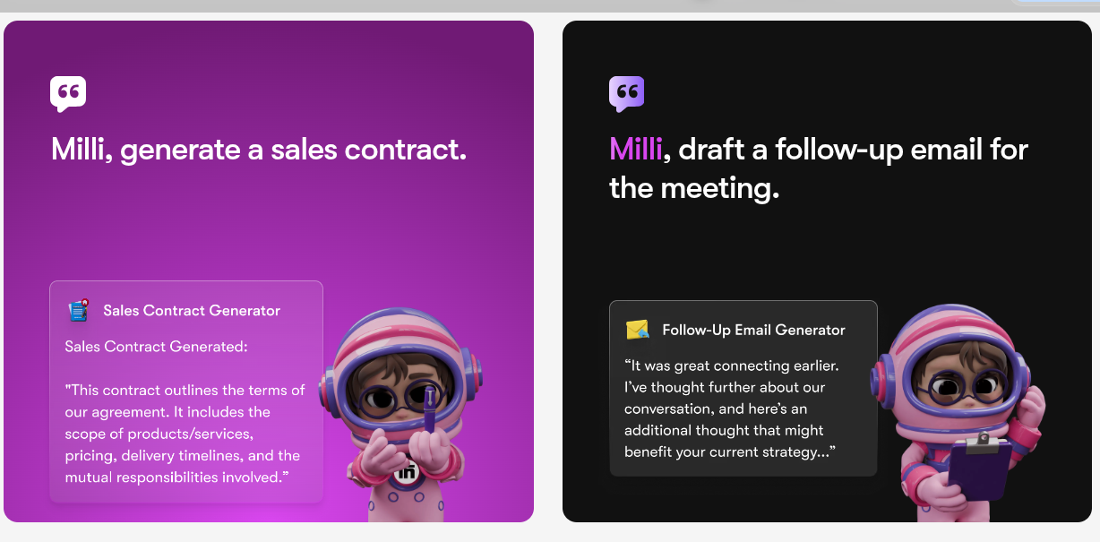 Sintra AI sales agent Milli