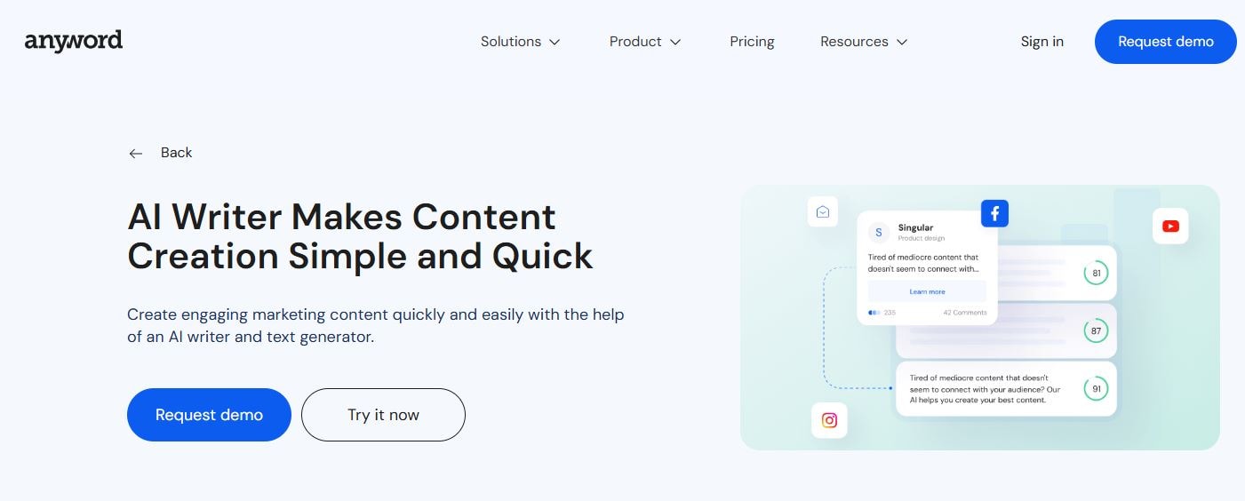 seo copywriting with anyword
