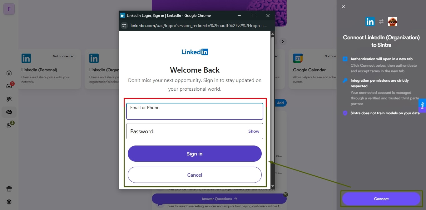 ai tool integration with linkedin
