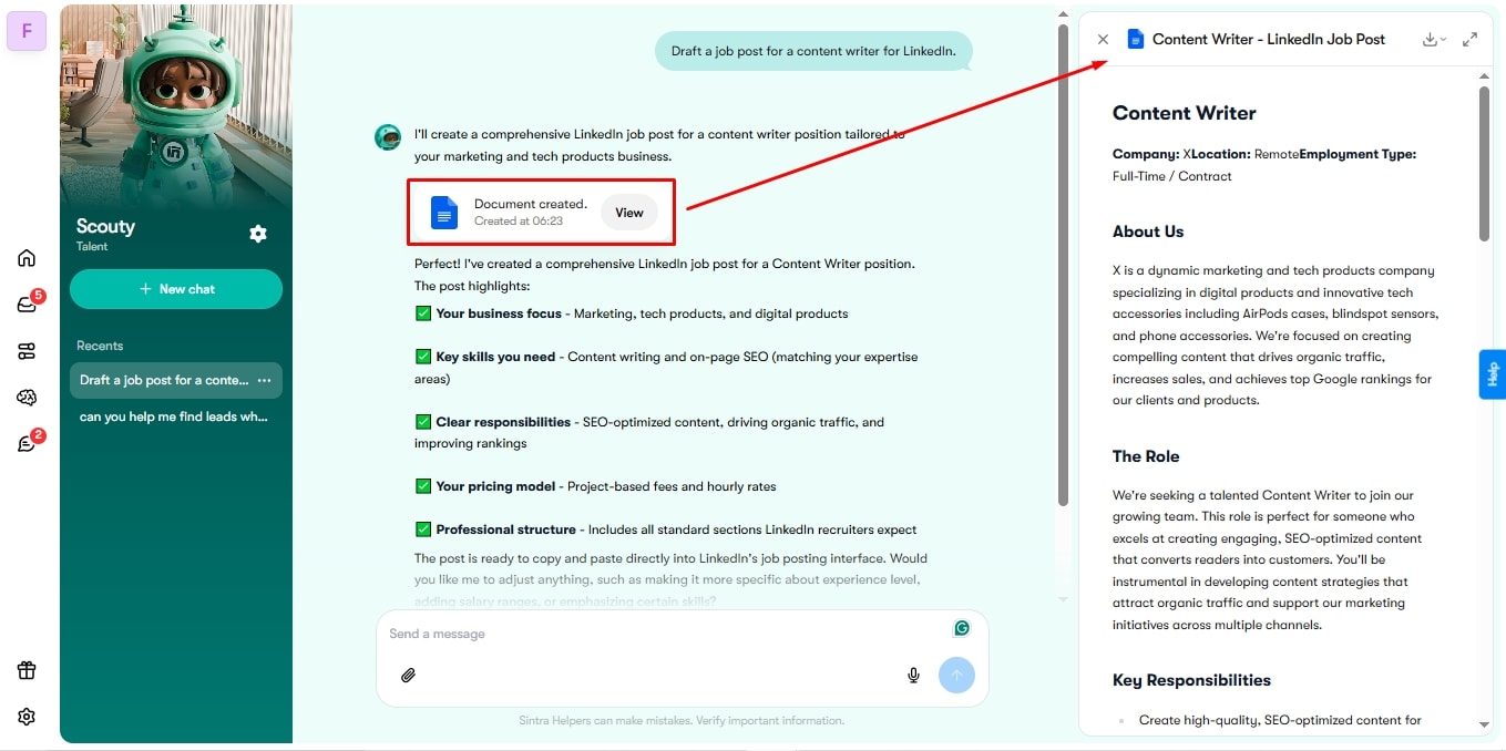 generative ai tool for interview scheduling