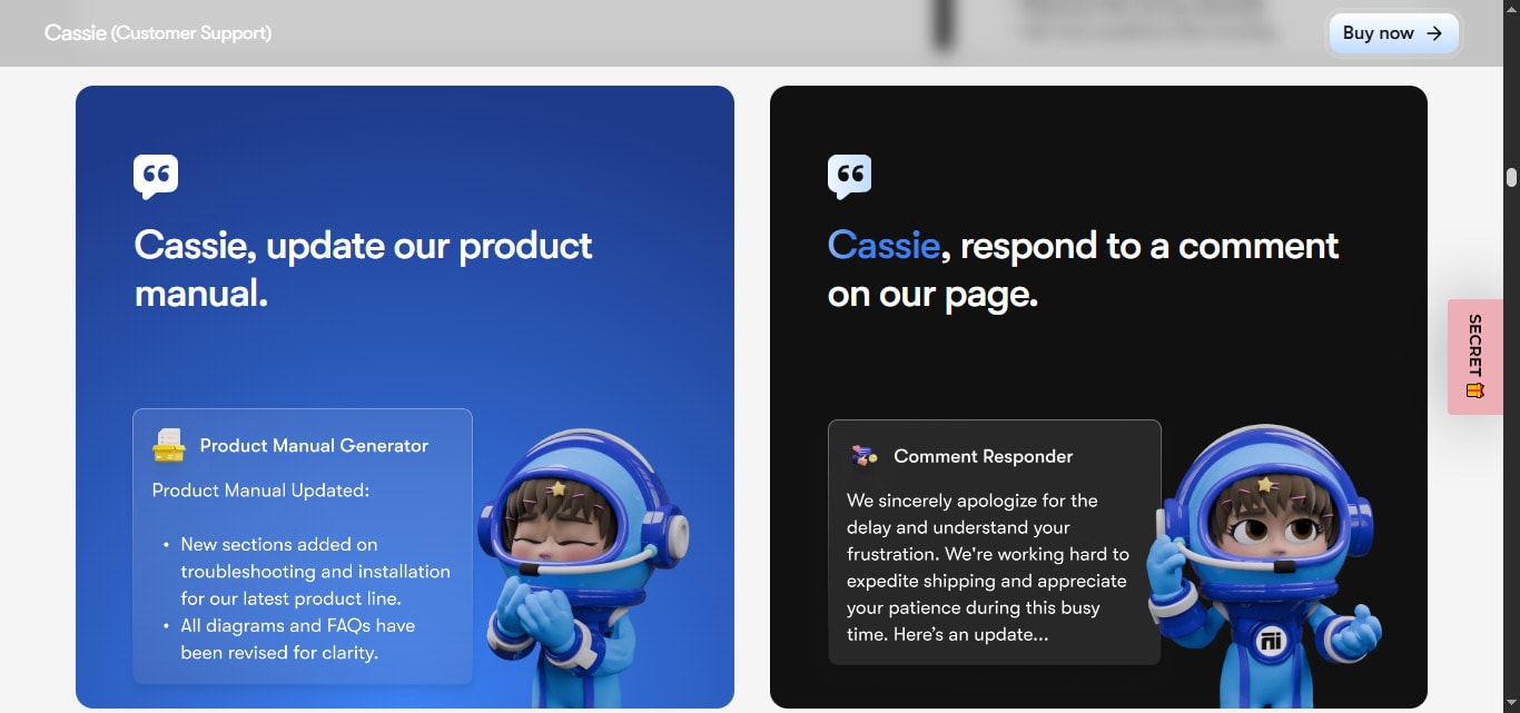 sintra bot cassie for customer support automation