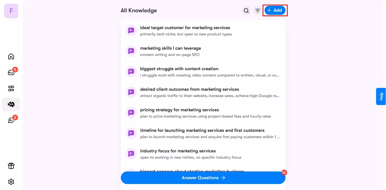 add knowlede to sintra ai