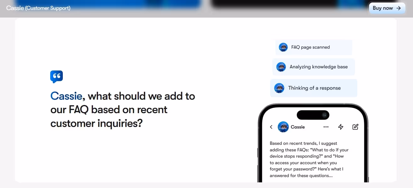 cassie for customer support