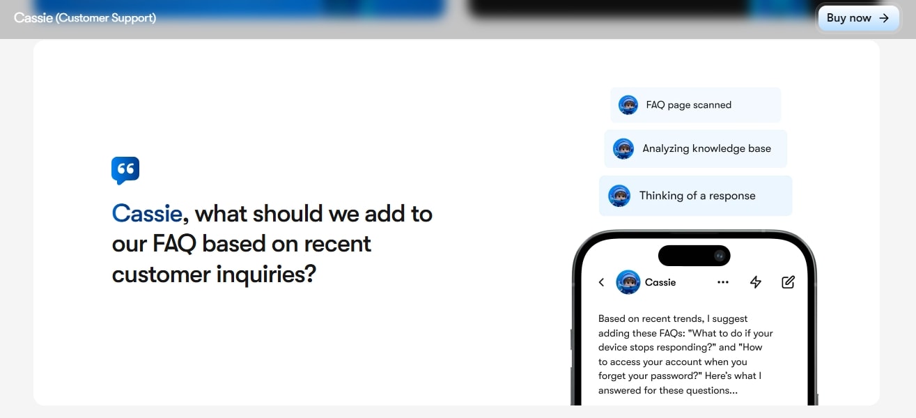 cassie for customer support