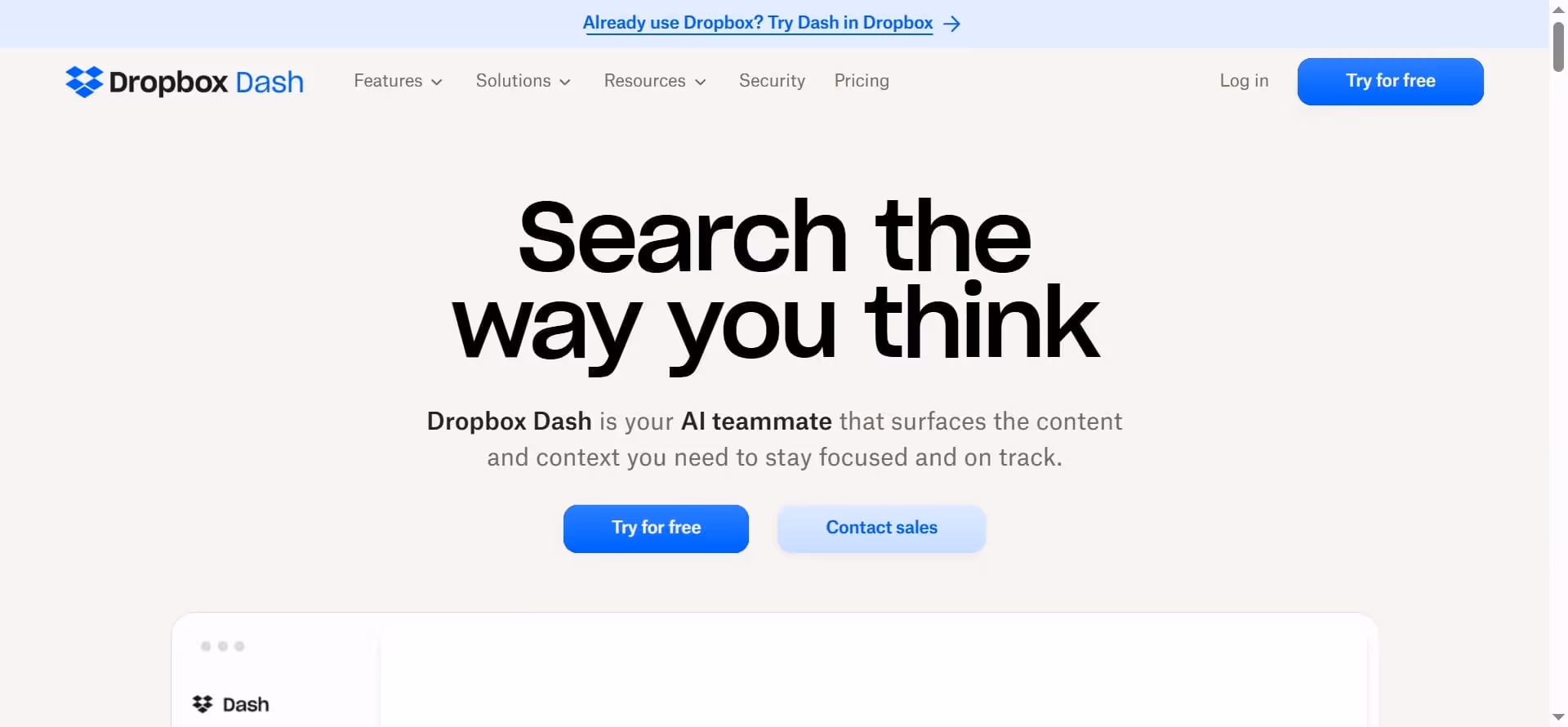dropbox dash for hybrid teams