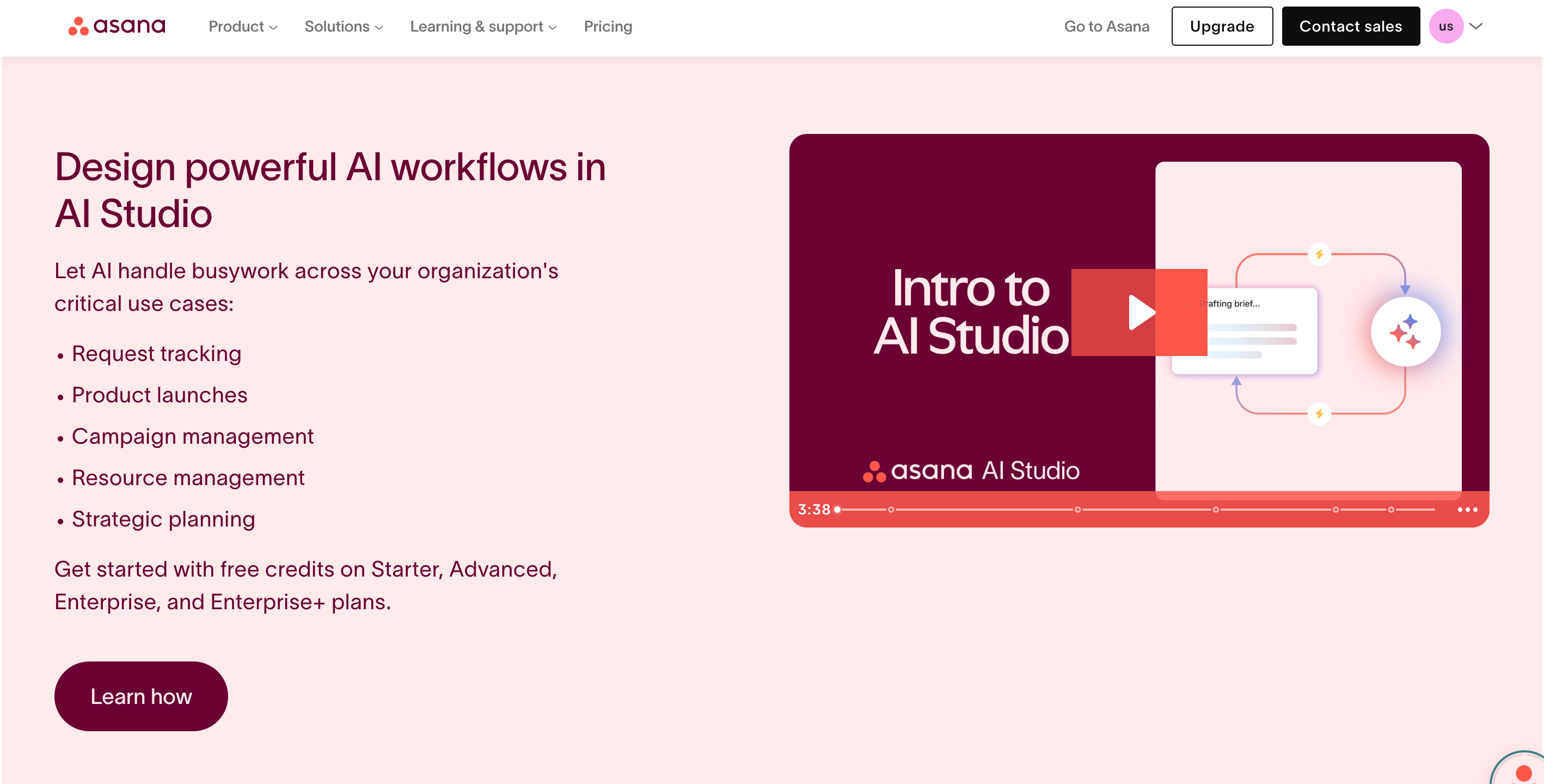 asana with powerful ai workflows and ai studio