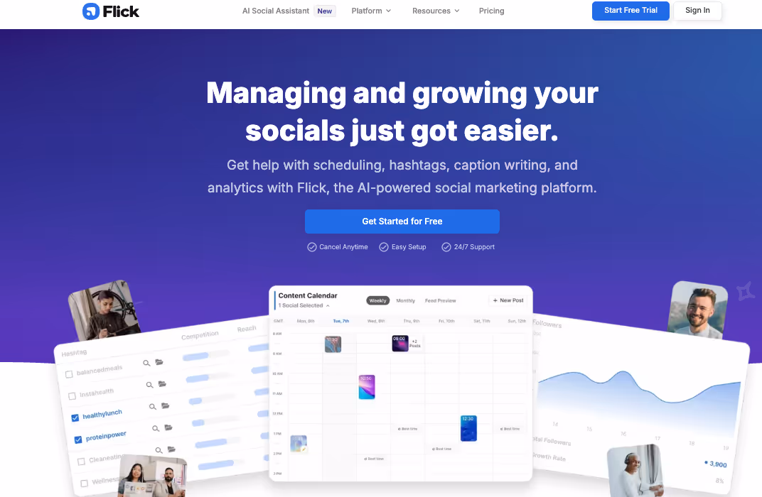 flick ai social media assistant to plan multi-platform campaigns