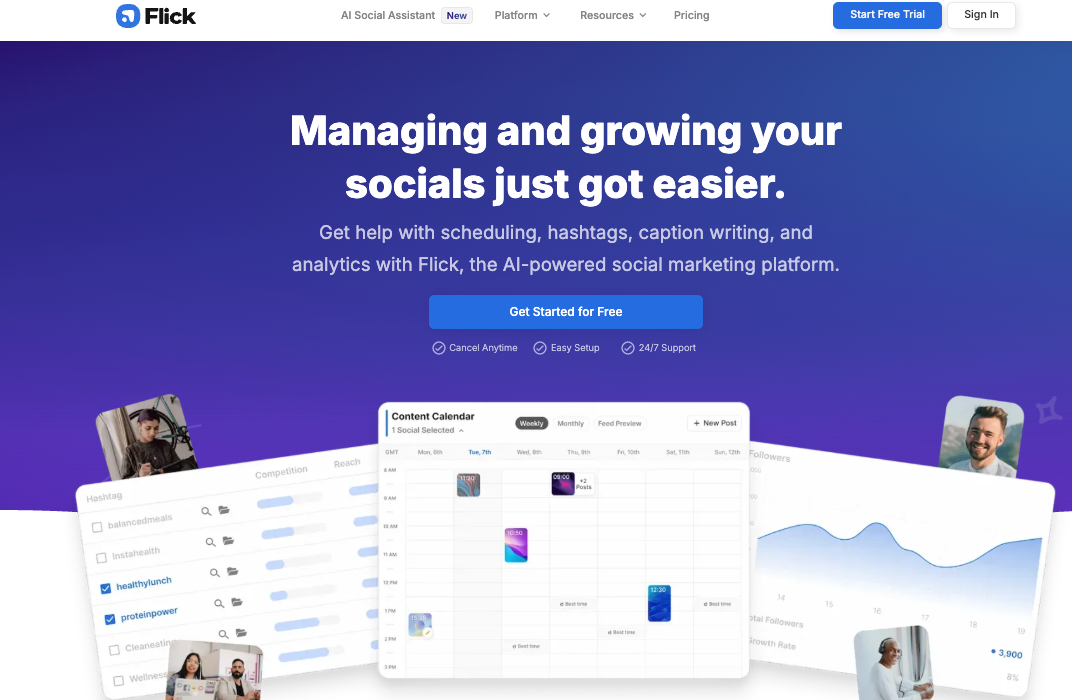 flick ai social media assistant to plan multi-platform campaigns